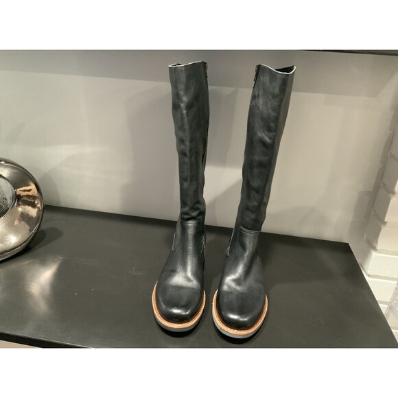 KORK-EASE SYDNEY Black Leather Knee Boots Size 9.5 M - Picture 1 of 5